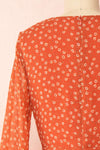 Everly Short Orange Dress w/ Long-sleeves | Boutique 1861 back close-up
