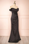 Evolet Black Off-Shoulder Corset Maxi Dress | Boudoir 1861 side view