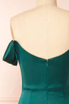 Evolet Green Off-Shoulder Corset Maxi Dress | Boudoir 1861 back close-up