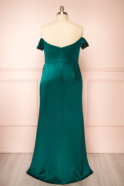 Evolet Green | Off-Shoulder Corset Maxi Dress