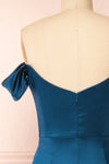 Evolet Navy Off-Shoulder Corset Maxi Dress | Boudoir 1861 back close-up