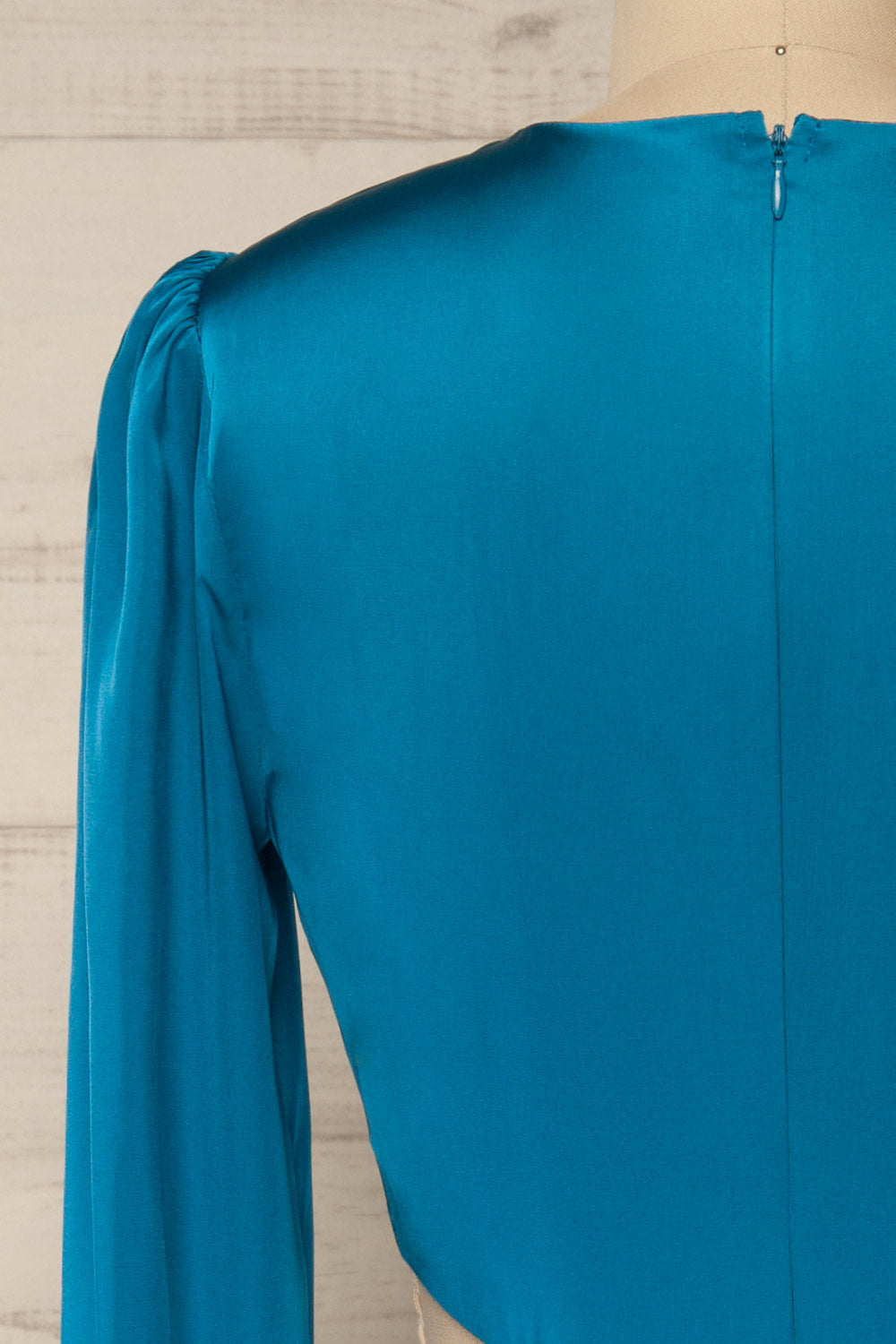 Ezra Pleated Cutout Long Sleeve Midi Dress | Boutique 1861 back close-up