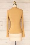 Faaset Beige Ribbed Top with Stand Collar | La petite garçonne back view