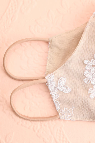 Face Mask Champagne Lace | Boutique 1861 folded close-up