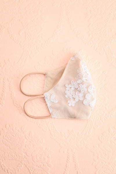 Face Mask Champagne Lace | Boutique 1861 folded