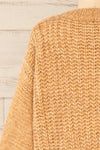 Fagerasen Caramel Oversized Knit sweater | La petite garçonne back close-up