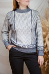 Fagerbukta White Patterned Knit Sweater | La petite garçonne model