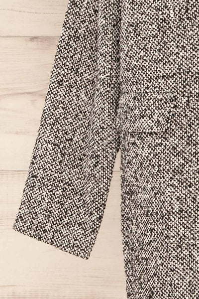 Fagerfjord Black Two-Color Knit Coat | La petite garçonne sleeve close-up