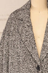 Fagerfjord Black Two-Color Knit Coat | La petite garçonne front close-up