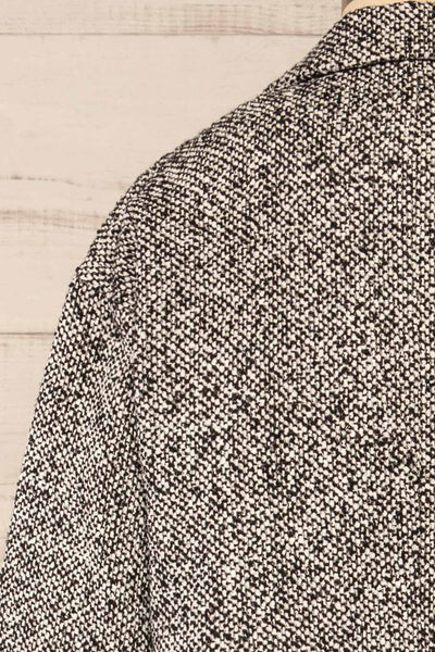 Fagerfjord Black Two-Color Knit Coat | La petite garçonne back close-up