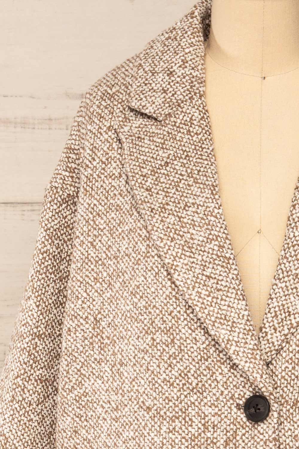 Fagerfjord Taupe | Two-Color Knit Coat