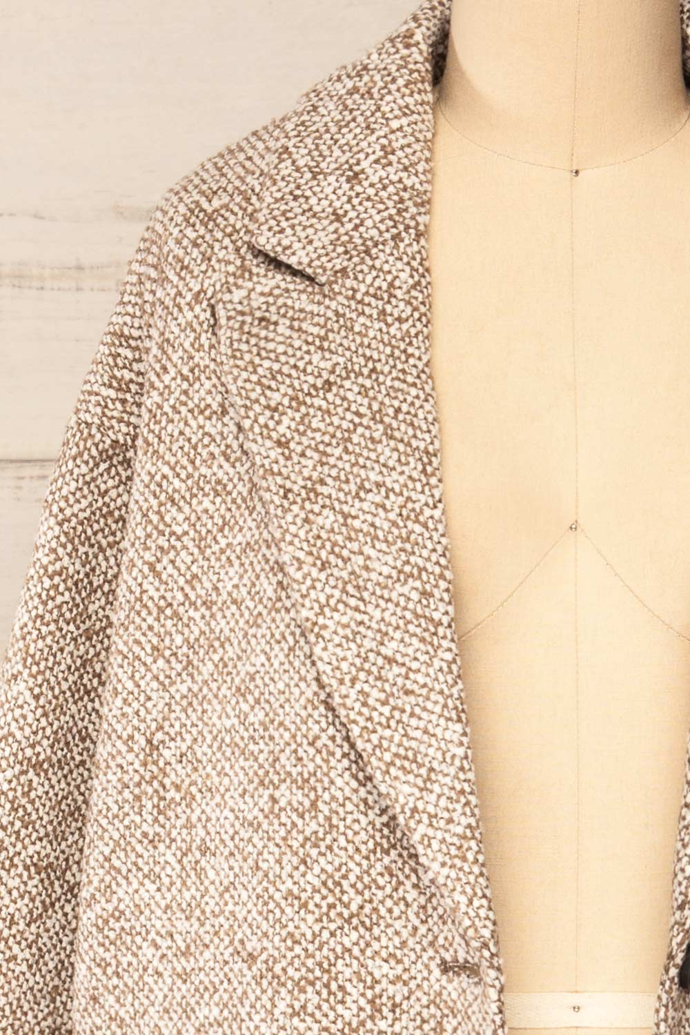 Fagerfjord Taupe | Two-Color Knit Coat