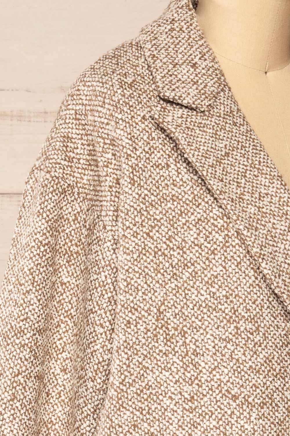 Fagerfjord Taupe | Two-Color Knit Coat