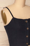 Fagerheim Mer Navy Blue Button-Up Crop Camisole | La Petite Garçonne 4