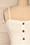 Fagerheim Nuage White Button-Up Crop Camisole | La Petite Garçonne 2