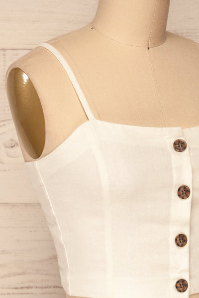 Fagerheim Nuage White Button-Up Crop Camisole | La Petite Garçonne 4