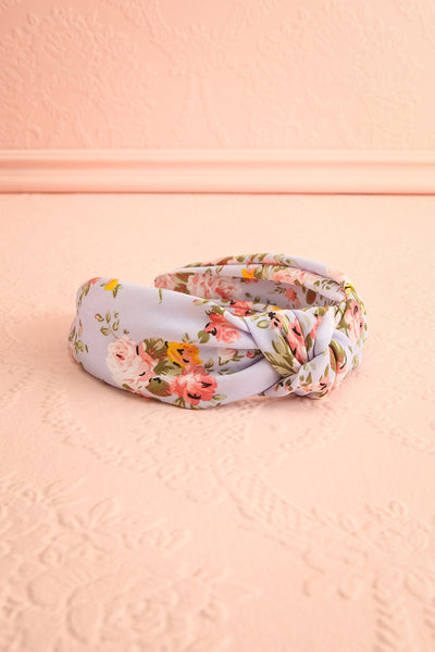Fairhy Blue Floral Knotted Headband | Boutique 1861 flat view