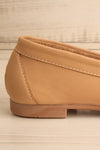 Faith Beige Leather Loafers | La petite garçonne side back close-up
