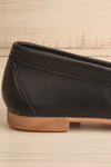 Faith Black Leather Loafers | La petite garçonne side back close-up