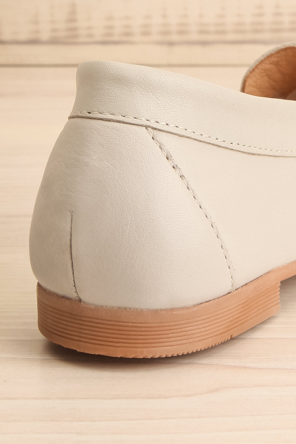 Faith Grey Leather Loafers | La petite garçonne back close-up