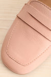 Faith Blush Leather Loafers | La petite garçonne flat close-up