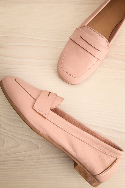 Faith Blush Leather Loafers | La petite garçonne flat view