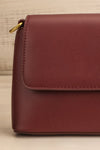 Faiwer Burgundy Shoulder Bag w/ Removable Strap | La petite garçonne front close-up