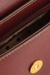 Faiwer Burgundy Shoulder Bag w/ Removable Strap | La petite garçonne inside close-up