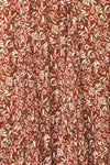Faiza Brown Floral V-Neck Maxi Dress w/ Thin Straps | Boutique 1861 fabric