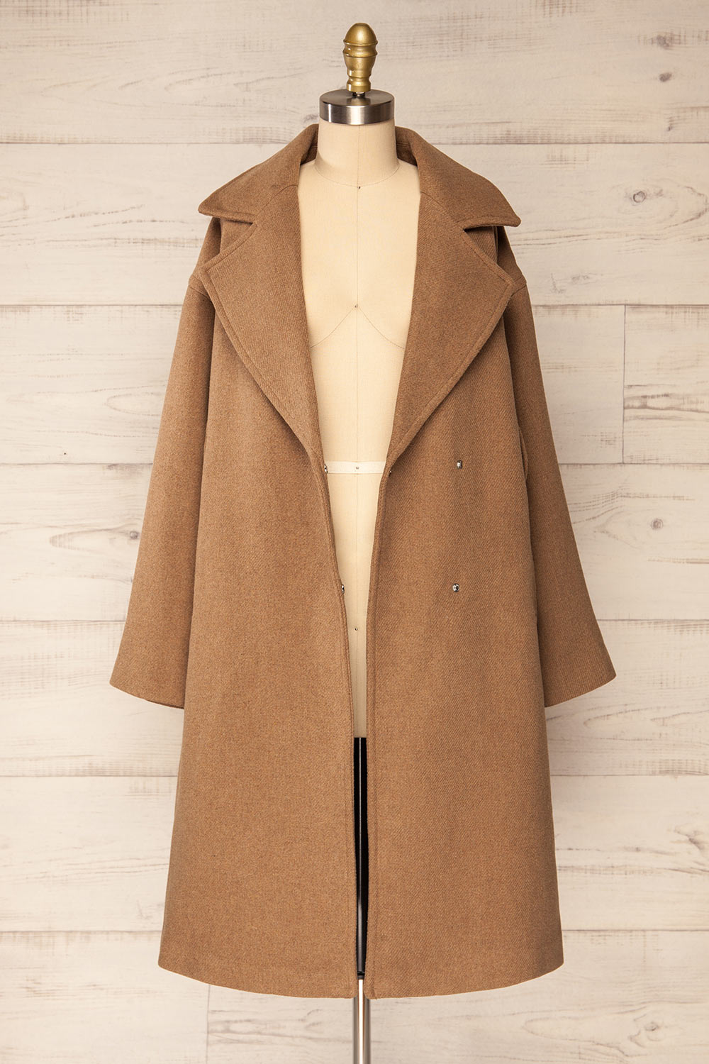 Faksfjord Taupe Trench Coat w/ Belt | La petite garçonne open view