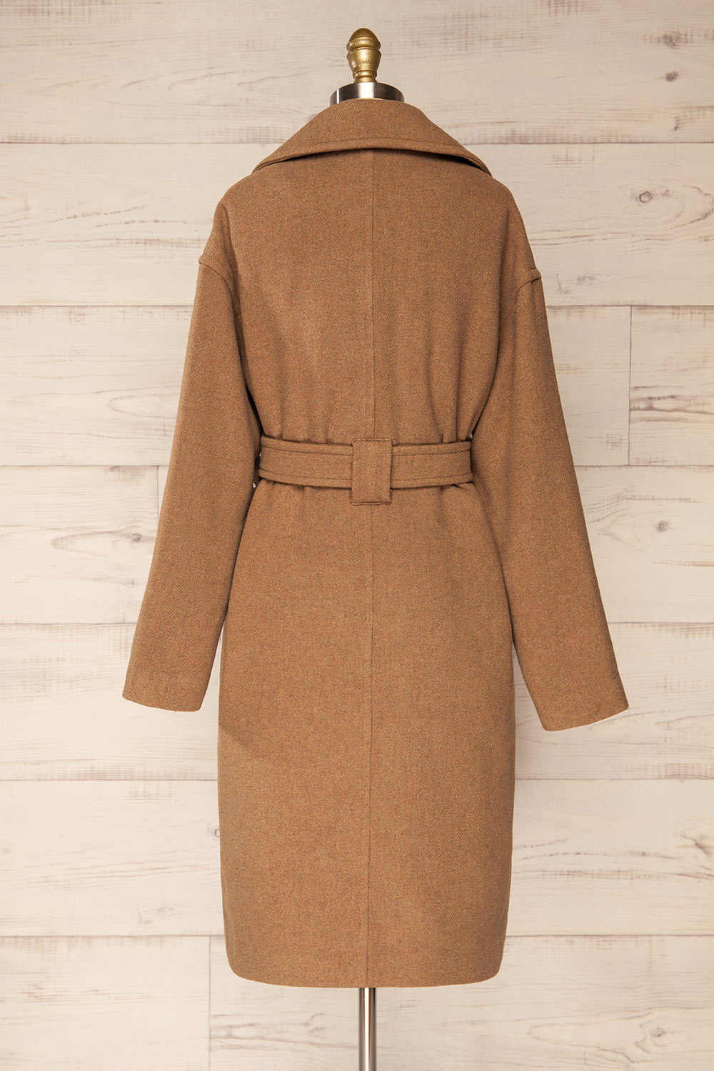 Faksfjord Taupe Trench Coat w/ Belt | La petite garçonne back view