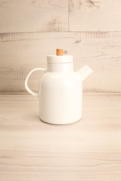Falconet White Ceramic Teapot side view | La Petite Garçonne Chpt. 2