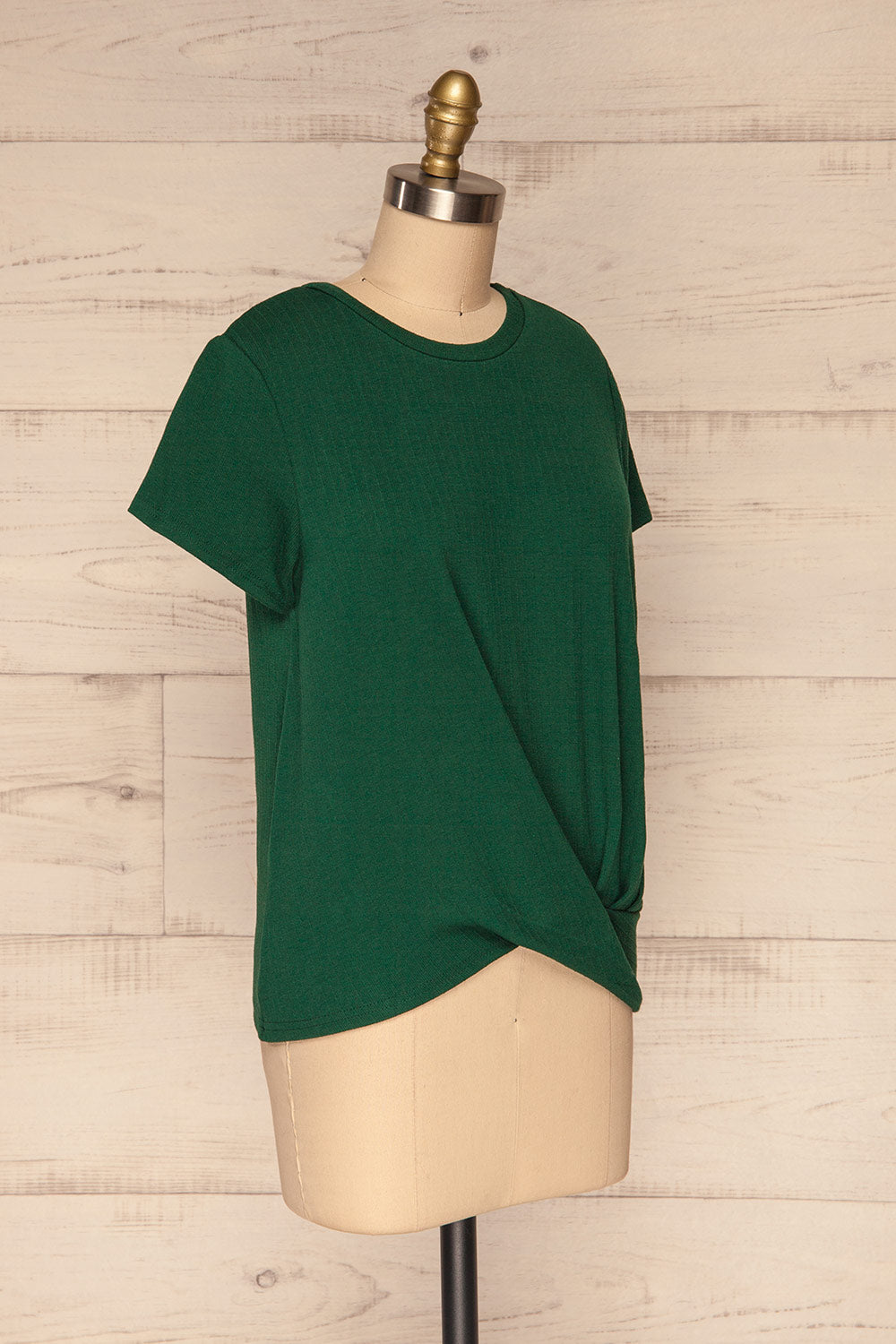Fallebo Seaweed Green Short Sleeved T-Shirt side view | La Petite Garçonne