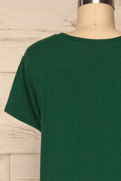 Fallebo Seaweed Green Short Sleeved T-Shirt back close up | La Petite Garçonne