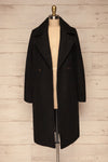 Fangdalen Black Wool Coat | Manteau Noir front view open | La Petite Garçonne