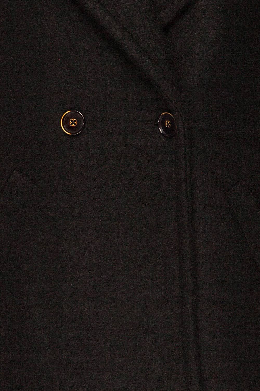 Fangdalen Black Wool Coat | Manteau Noir fabric | La Petite Garçonne