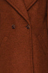 Fangdalen Cognac Brown Coat | Manteau Brun fabric | La Petite Garçonne