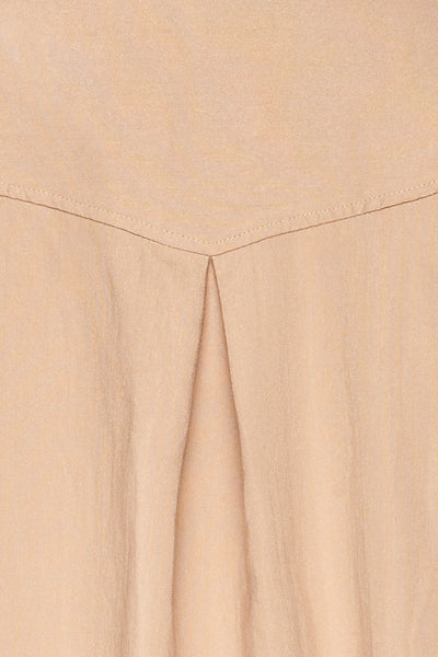 Faro Beige Button-Up Long Sleeve Shirt | La petite garçonne texture