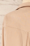 Faro Beige Button-Up Long Sleeve Shirt | La petite garçonne back close-up