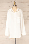 Faro Ivory Oversized Button-Up Shirt | La petite garçonne front view