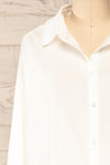 Faro Ivory Oversized Button-Up Shirt | La petite garçonne front close-up