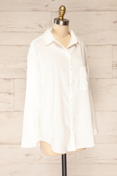 Faro Ivory Oversized Button-Up Shirt | La petite garçonne side view