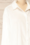 Faro Ivory Oversized Button-Up Shirt | La petite garçonne side close-up