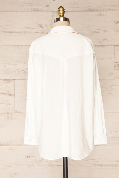 Faro Ivory Oversized Button-Up Shirt | La petite garçonne back view