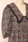 Farrah Midi Floral Dress w/ Peter Pan Collar | Boutique 1861 side close-up
