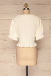 Farsund White Puffy Sleeve Knit Top | La petite garçonne  back view