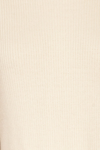 Farsund White Puffy Sleeve Knit Top | La petite garçonne  fabric