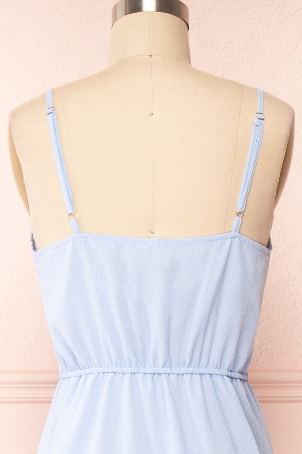 Fatost Blue Knotted Maxi Dress w/ Slit | Boutique 1861  back close up
