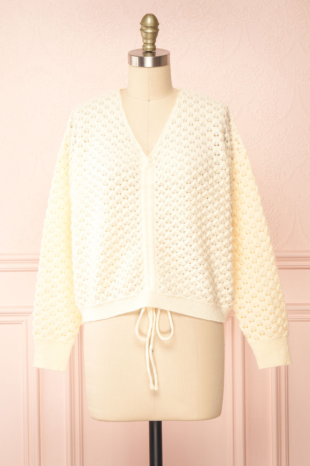 Fauna Ivory Open-Work Sweater | Boutique 1861 front 