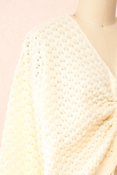 Fauna Ivory Open-Work Sweater | Boutique 1861 side close-up